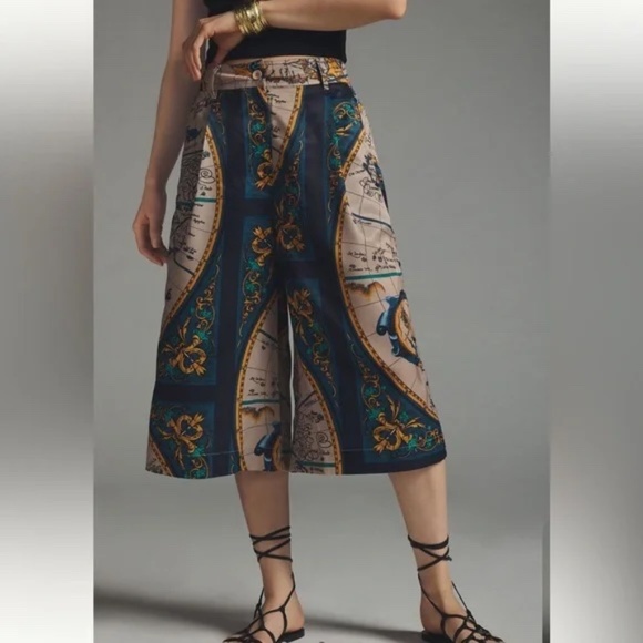 Anthropologie Pants - Anthropologie | TINY | Twilight Nautical Map Wide Leg Culottes | L